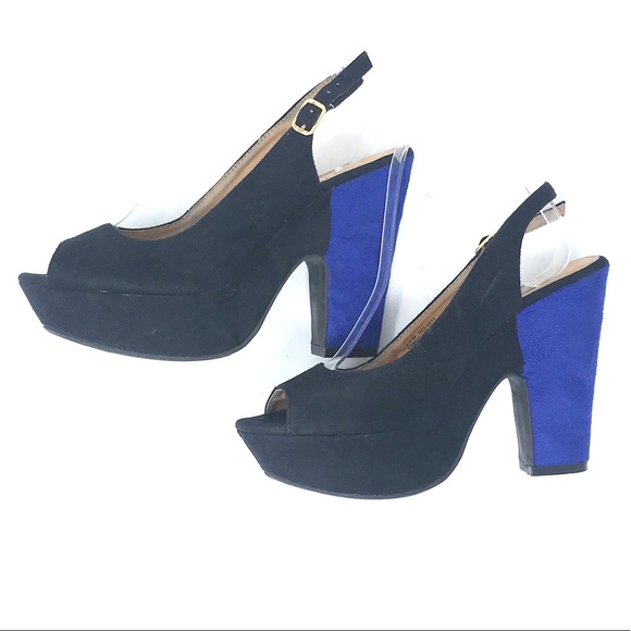 Olsenboye Peep Toe Platform Sling Back Heels - Picture 7 of 8